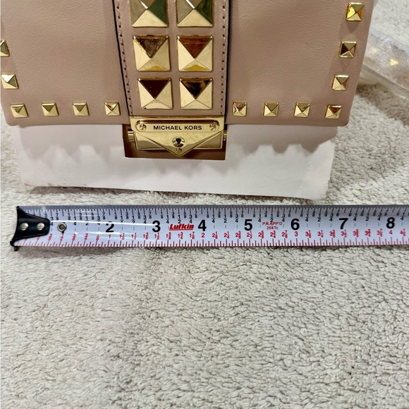 NWT Michael Kors Blush Pink, Cream and Gold Crossbody Bag with Studded Details - Picture 5 of 9